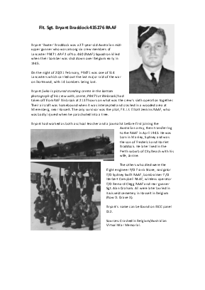 A preview of a PDF biography for Braddock, Bryant